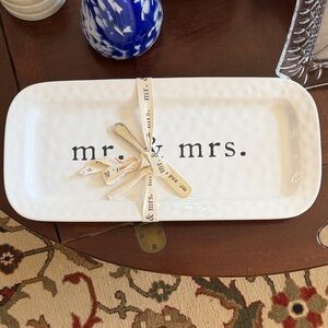 White 'Mr. & Mrs.' Ceramic Tray Wedding Gift Charcuterie Board